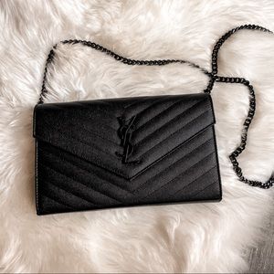 Saint Laurent envelope chain wallet